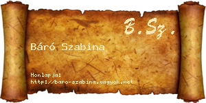 Báró Szabina névjegykártya