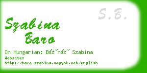 szabina baro business card